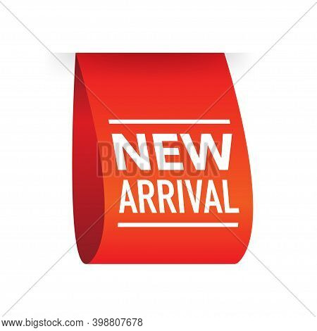New Arrival Red Label On White Background. New Collection. Vector Illustration.
