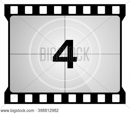 A Classic Movie Countdown Frame At The Number Four.
