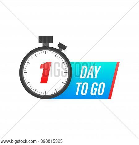 One Day To Go Timer Icon On White Background. To Go Sign.
