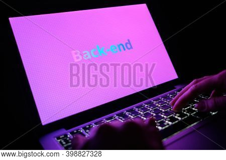 Backend Development Concept For Programming On Laptop Display.