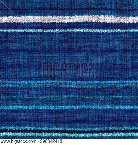 Variegated Multicolor Horizontal Tapestry Stripe Woven Texture. Space Dyed Watercolor Effect Knit St