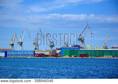 Harbour of Pula at the Adriatic sea , Croatia, Europe