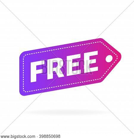 Colorful Free Price Teg On White Background
