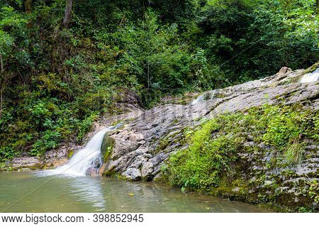 Russia. Sochi. Orekhovsky Waterfall On Bezumenks River - Natural Sight In The Neighborhood Of The Ci