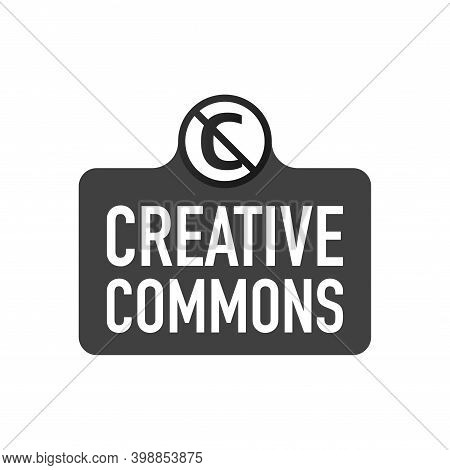 Creative Commons Rights Management Sign With Circular Cc Icon. Vector Stock Illustration.