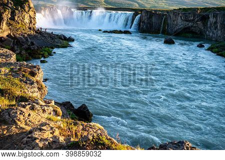 A View Of Godafoss, One Of Most Beautiful Waterfalls In Iceland