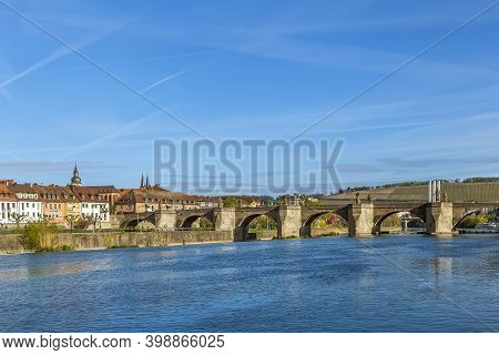 Alte Mainbrucke (old Bridge) Was Erected From 1473 To 1543,  Wurzburg, Germany.