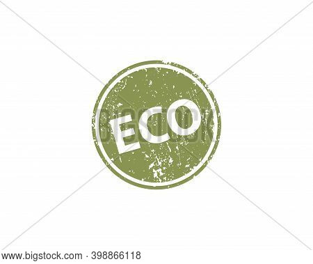Eco Stamp Vector Texture. Rubber Cliche Imprint. Web Or Print Design Element For Sign, Sticker, Labe