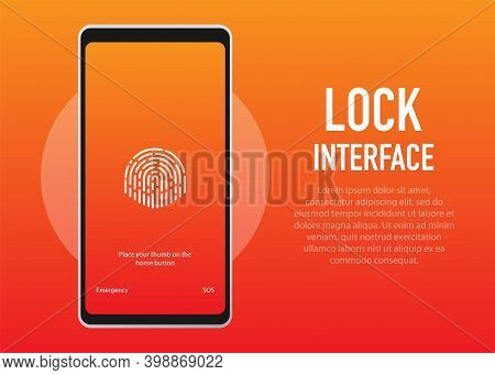 Screen Lock. Pinterface For Lock Screen Or Enter Password Pages. Vector Illustration.