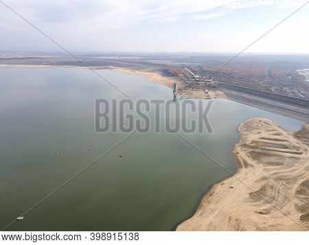 Aerial View Of Pyasachnik (sandstone) Reservoir, Sredna Gora Mountain, Plovdiv Region, Bulgaria