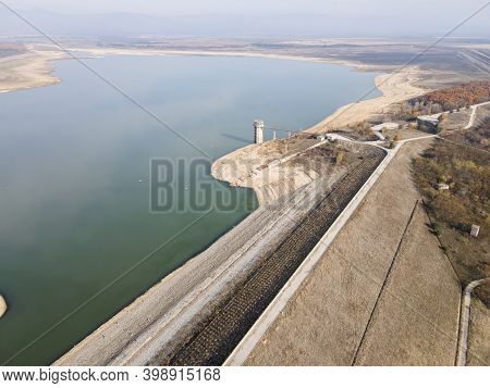 Aerial View Of Pyasachnik (sandstone) Reservoir, Sredna Gora Mountain, Plovdiv Region, Bulgaria