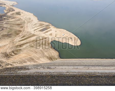 Aerial View Of Pyasachnik (sandstone) Reservoir, Sredna Gora Mountain, Plovdiv Region, Bulgaria