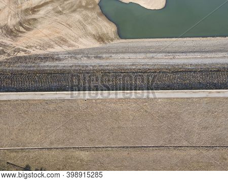 Aerial View Of Pyasachnik (sandstone) Reservoir, Sredna Gora Mountain, Plovdiv Region, Bulgaria