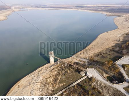 Aerial View Of Pyasachnik (sandstone) Reservoir, Sredna Gora Mountain, Plovdiv Region, Bulgaria