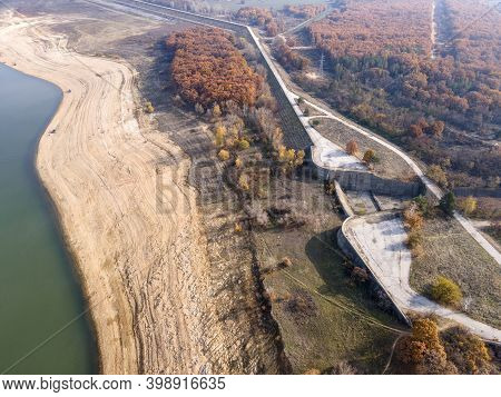 Aerial View Of Pyasachnik (sandstone) Reservoir, Sredna Gora Mountain, Plovdiv Region, Bulgaria