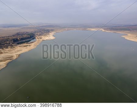 Aerial View Of Pyasachnik (sandstone) Reservoir, Sredna Gora Mountain, Plovdiv Region, Bulgaria