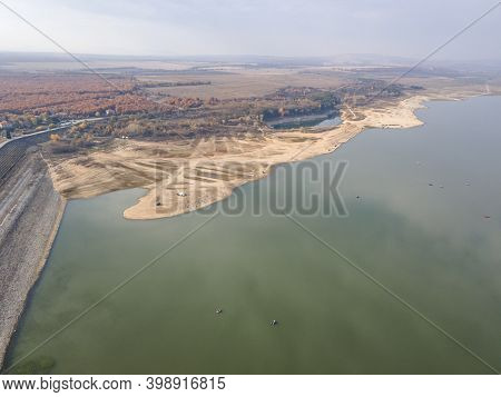 Aerial View Of Pyasachnik (sandstone) Reservoir, Sredna Gora Mountain, Plovdiv Region, Bulgaria