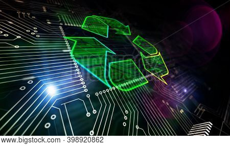 Recycling Electro-waste Symbol 3D Illustration