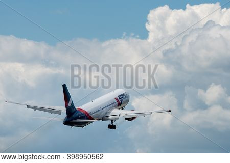 July 2, 2019, Moscow, Russia. Airplane Boeing 767-300 Azur Air Airline At Vnukovo Airport In Moscow.