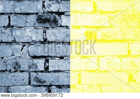 Trendy Backgrounds With Color Ultimate Grey And Illuminating Of The 2021 Year. Old R Bricks With A C