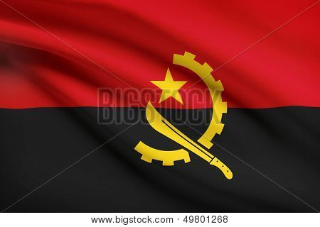 Series Of Ruffled Flags. Angola.