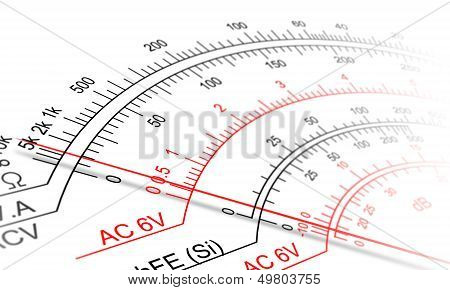 Analog multimeter scale