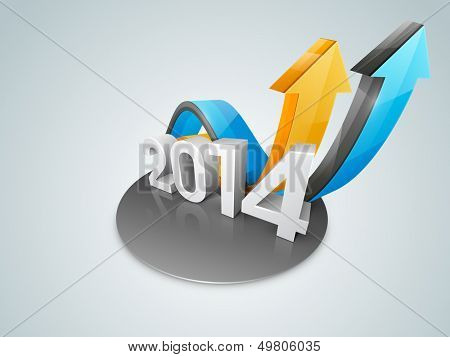 Happy New Year 2014 colorful celebration background. 