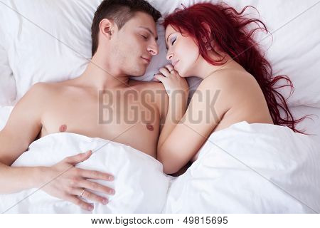 Portrait of beautiful young partners dreaming
