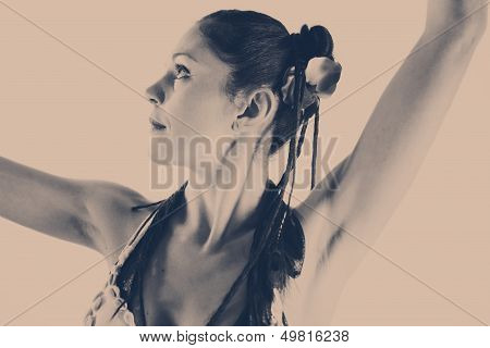 beautiful female belly dancer