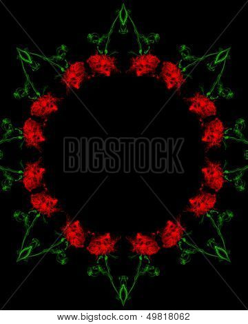 Smoky red rose frame