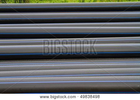 HDPE pipe for water supply at construction site