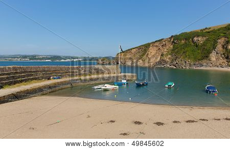 Polkerris Cornwall England near St Austell and Par on a beautiful summer day