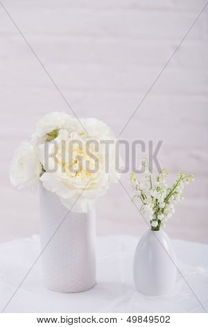 White Reception Table Setting
