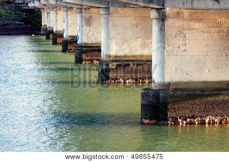 Abstract Close Up Of Bridge Supports