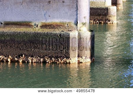 Abstract Close Up Of Bridge Supports