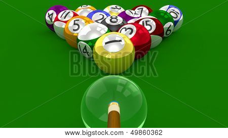 8 Ball Pool  3D Game - All Balls Randomly Racked Ready For Break Shot