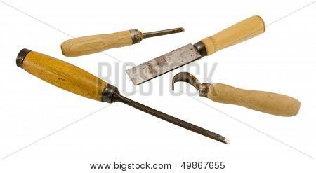Retro Chisel Graver Carve Tools Collection White