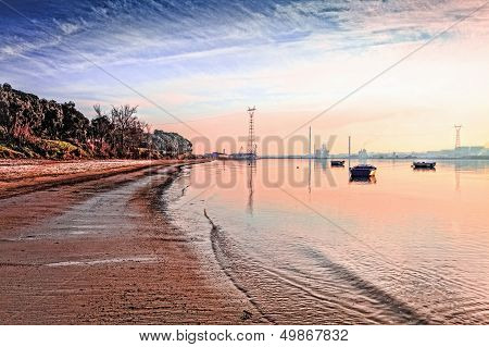 Sunset On The Tejo River.