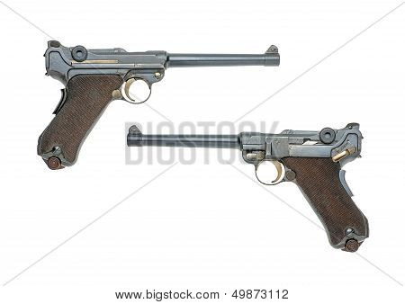 German navy pistol Model 1904 on a white background