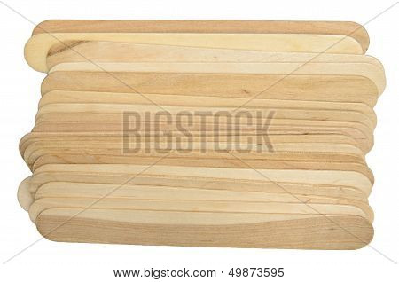 Stack of jumbo wood ice cream craft sticks