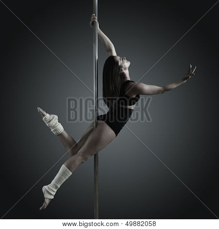 pole dancer, young woman dancing on pylon