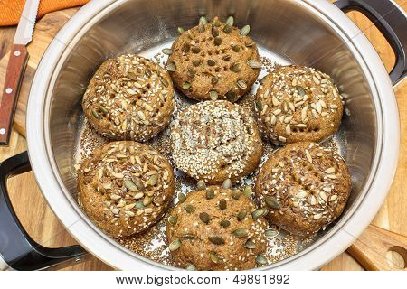 Bread rolls.Whole grain breads rolls.