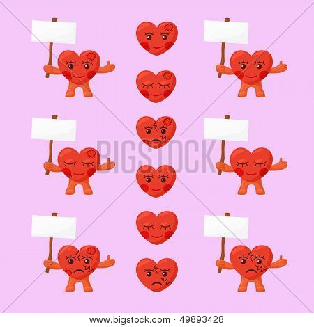 Little Hearts With White Signboards