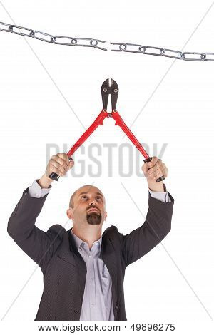 Concept Of Management - Boss With Boltcutters