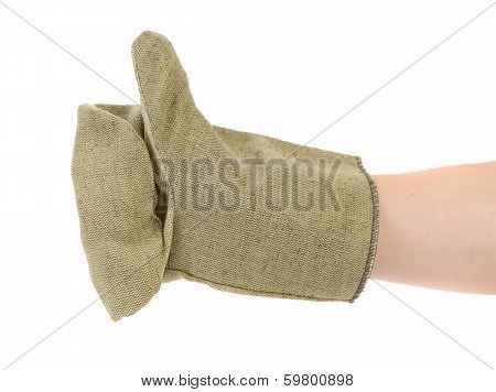 Thumbs up in a working gauntlet
