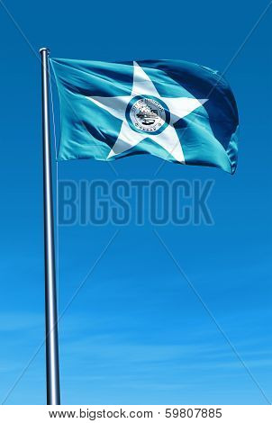 Houston (USA) flag waving on the wind