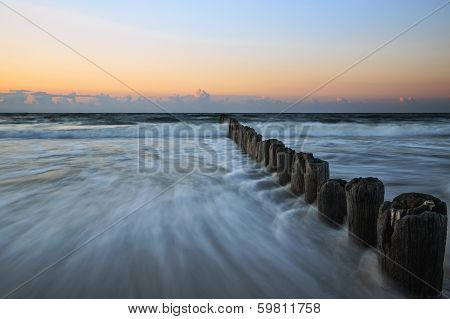 Baltic Sea and the breakwater