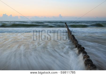 Baltic Sea and the breakwater