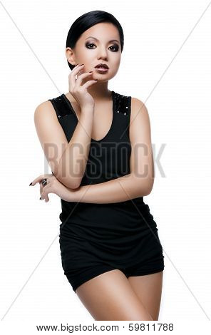 Asian beauty in a strong makeup