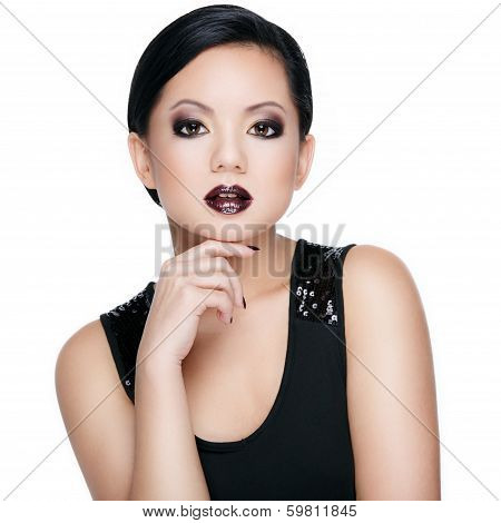Asian beauty in a strong makeup